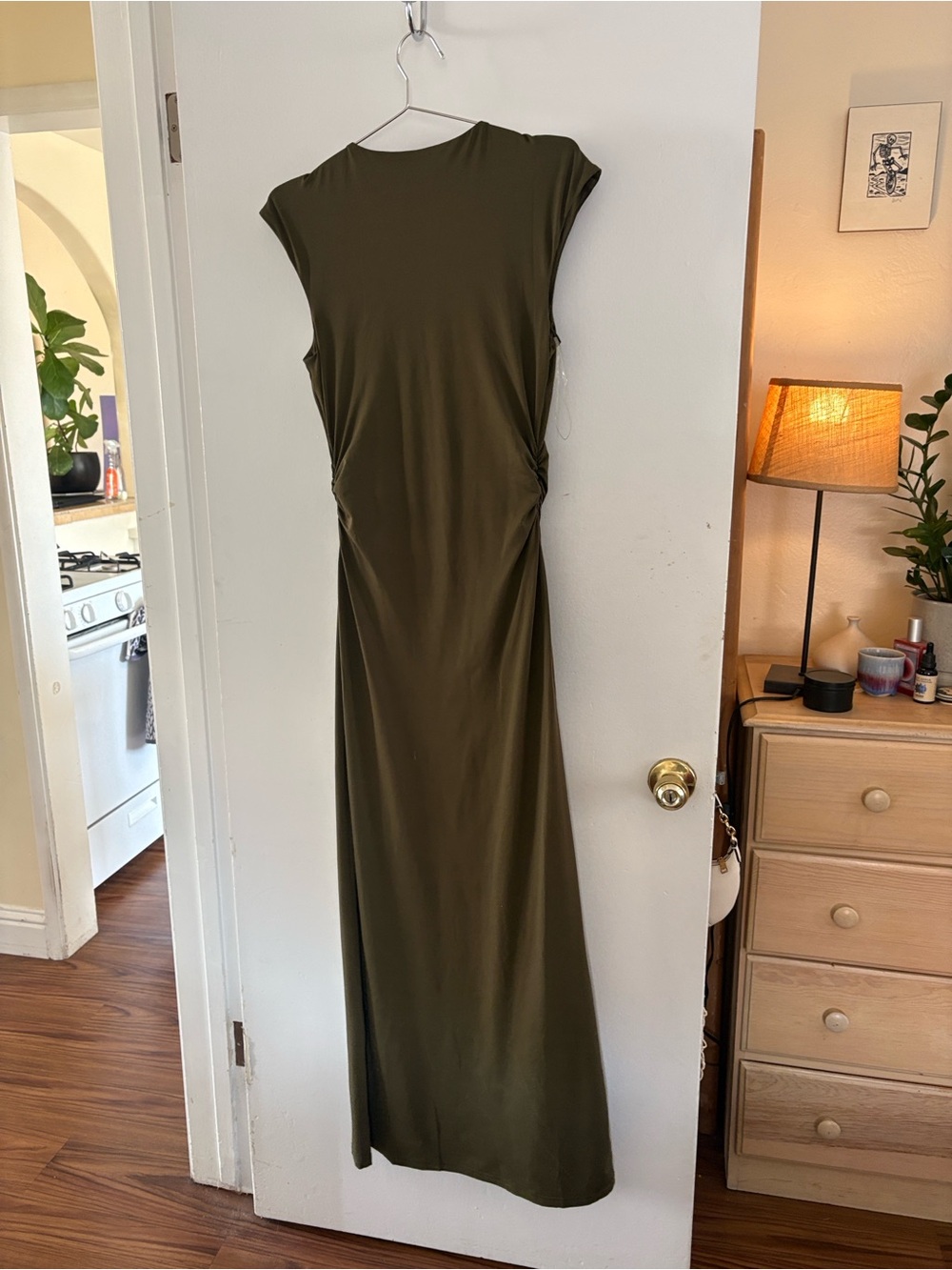 SNDYS Olive Green Sleeveless Maxi Dress